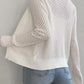 Tied Openwork V-Neck Long Sleeve Cardigan