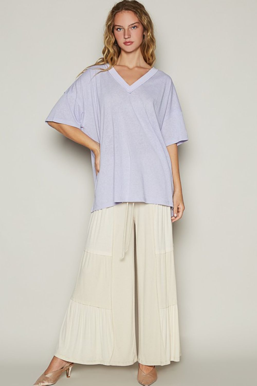 POL V-Neck Half Sleeve T-Shirt *
