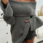 Devine Off-Shoulder Extra-Long Sleeve Sweater