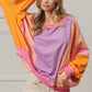 BiBi Color Block Exposed Seam Sweatshirt with Pockets - Brand BiBi