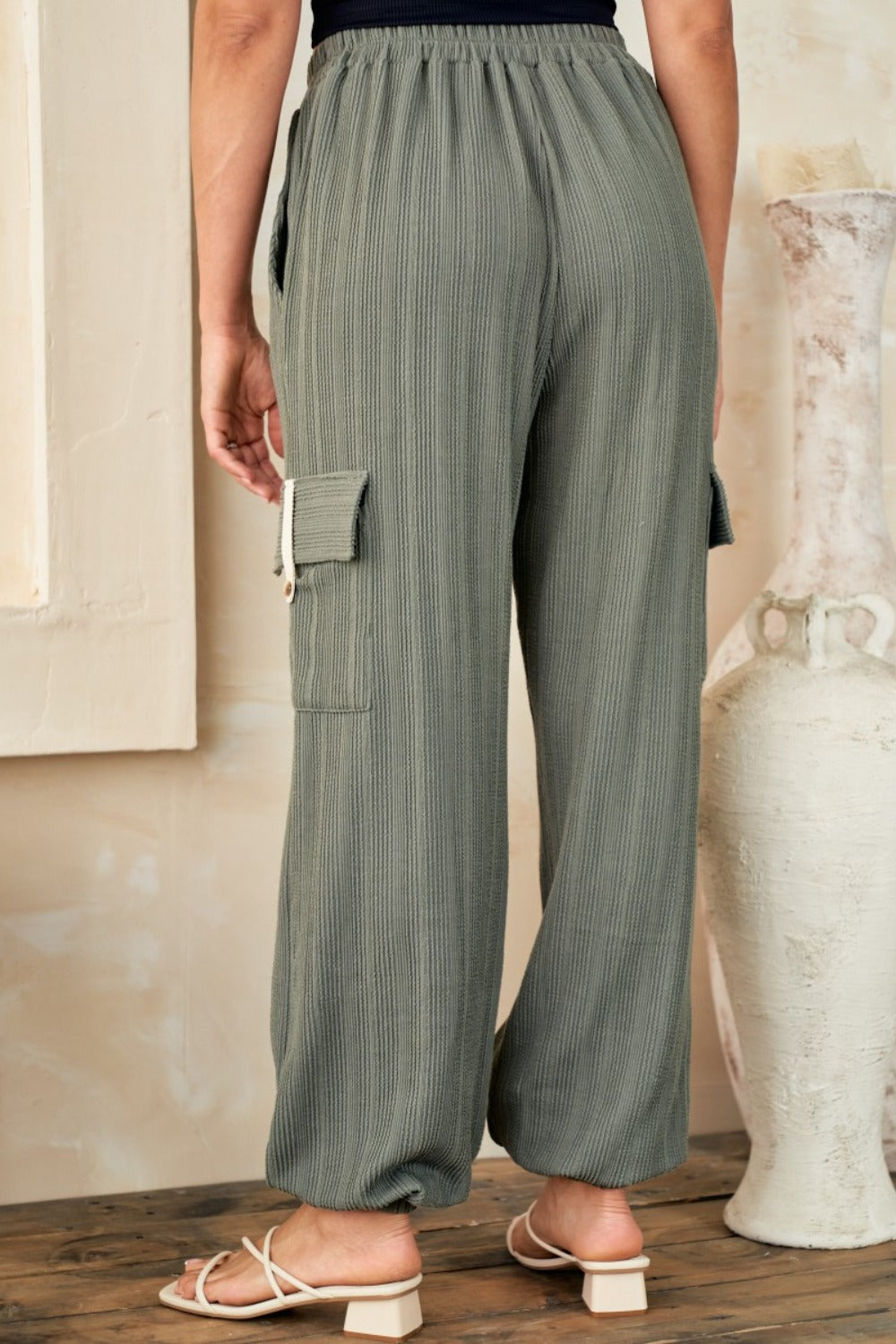 Hailey & Co Textured Rib Cargo Pants *