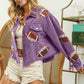 BiBi Football Sequin Embroidery Washed Corduroy Jacket - Brand BiBi