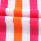 Striped Notched Flounce Sleeve Blouse