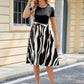Printed Tie Waist Short Sleeve Dress