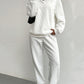 Texture Round Neck Top and Pants Set