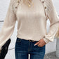 Ribbed Decorative Button Round Neck T-Shirt