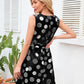 Tied Polka Dot V-Neck Dress