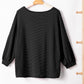 Texture V-Neck Long Sleeve Top