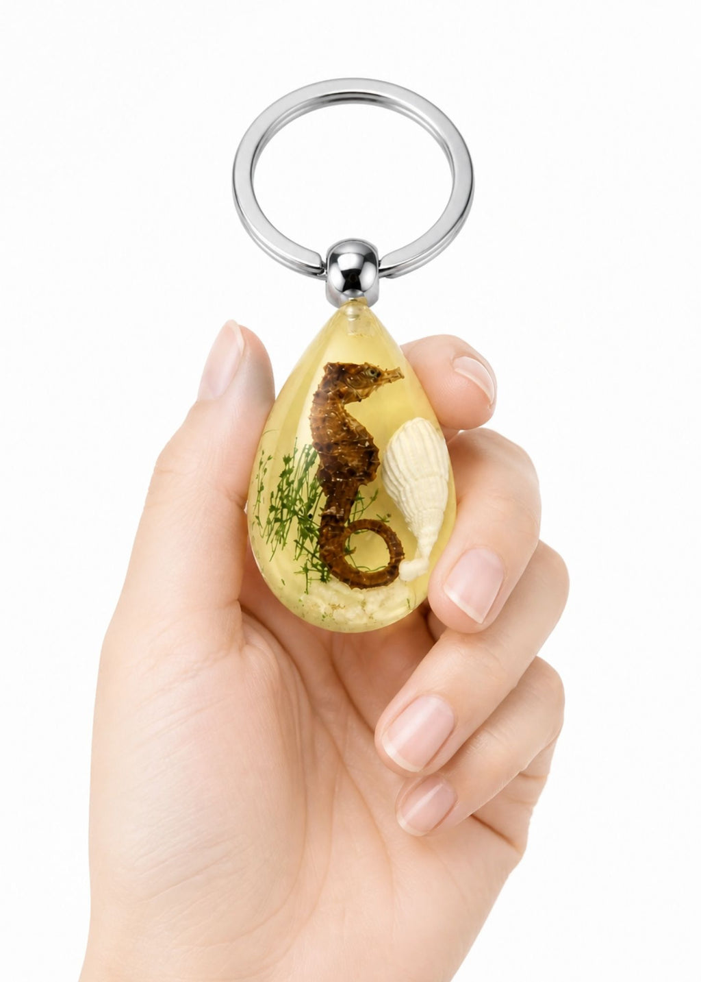 Handmade Glow-in-the-Dark Faux Seahorse Keychain