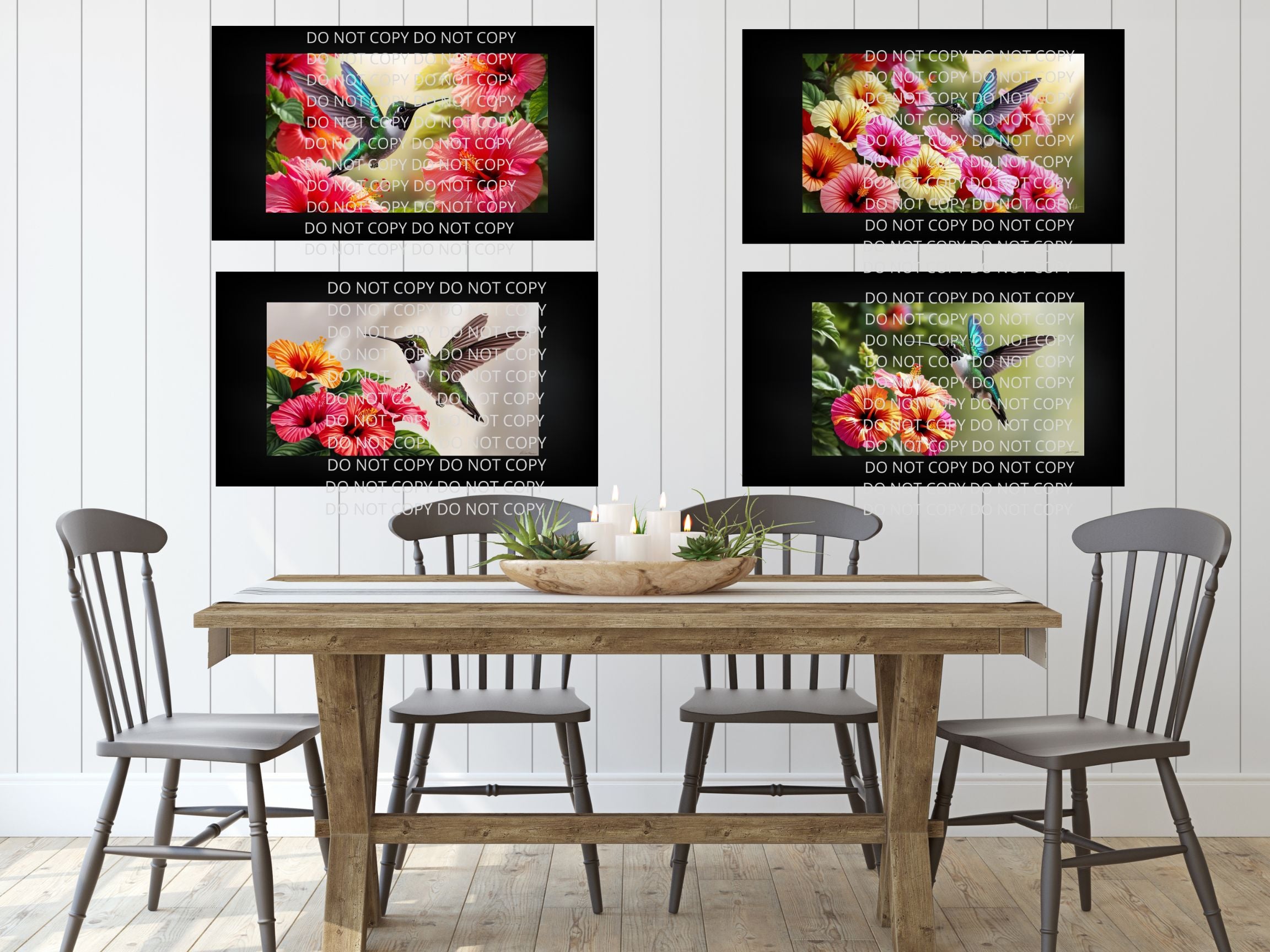 Hummingbirds and Flowers Digital Art in PDF SVG PNG File Formats