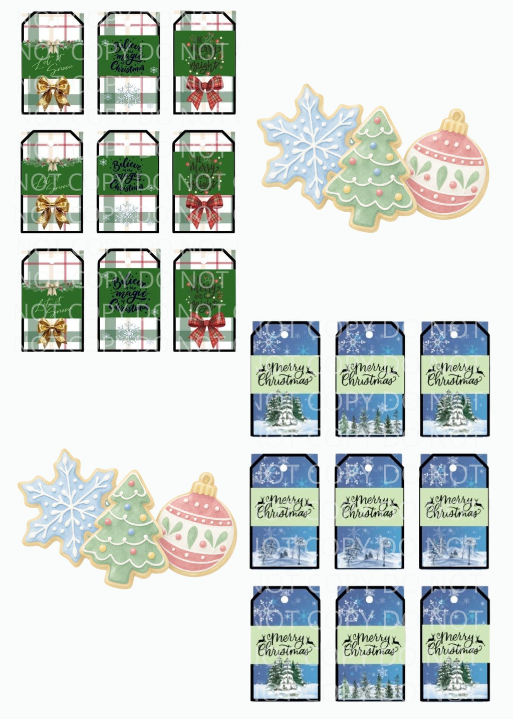 Printable Christmas Gift Tags Bundle – 12 Sheets of Assorted Buffalo Plaid, Farmhouse & Classic Holiday Gift Labels (PNG, JPG, PDF, SVG, PPTX)