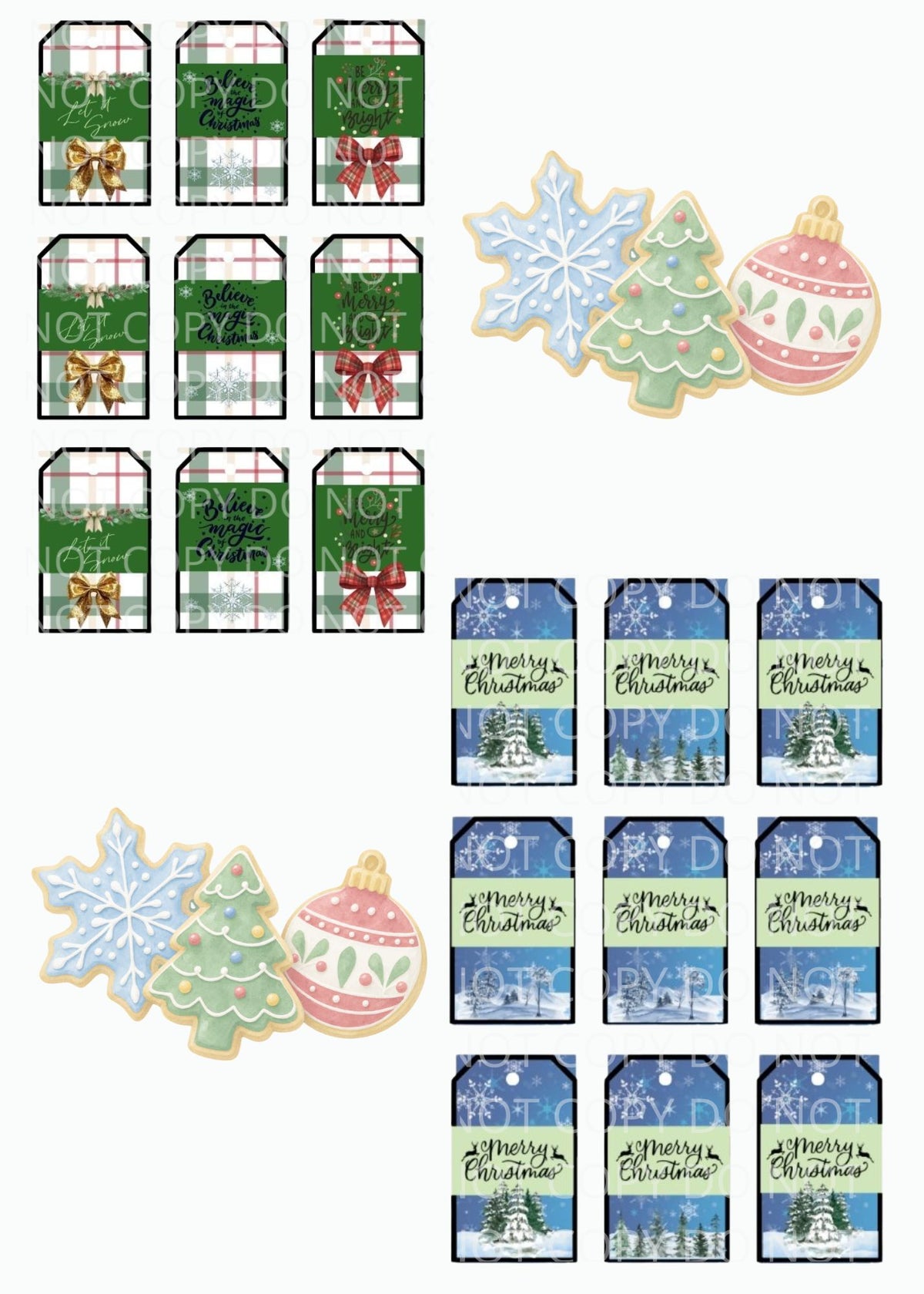 Printable Christmas Gift Tags Bundle – 12 Sheets of Assorted Buffalo Plaid, Farmhouse & Classic Holiday Gift Labels (PNG, JPG, PDF, SVG, PPTX)