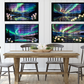 Northern Lights with Bright Flowers With Scenery Digital Art in PDF SVG PNG File Formats