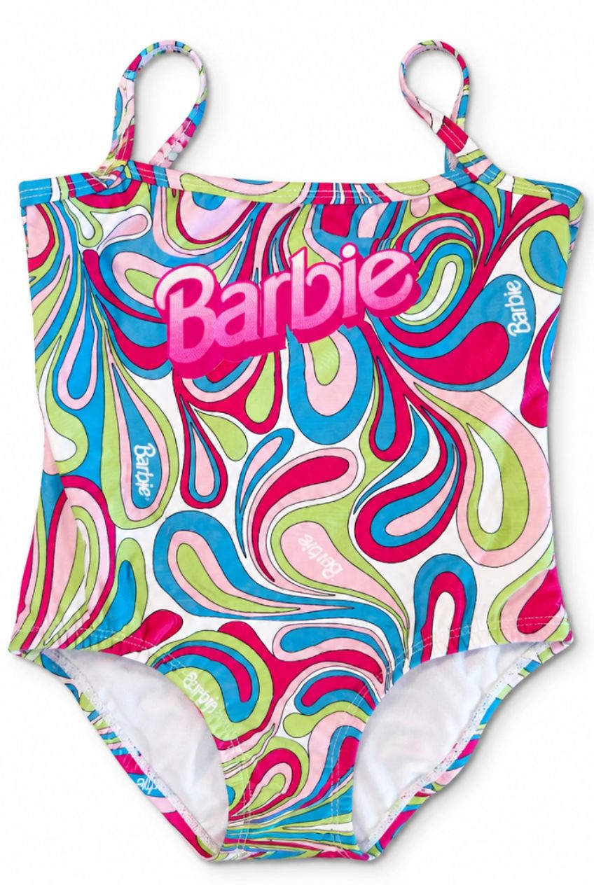 Mini Barbie Fun & Sun One Piece Multicolor Swimsuit - Size 4T