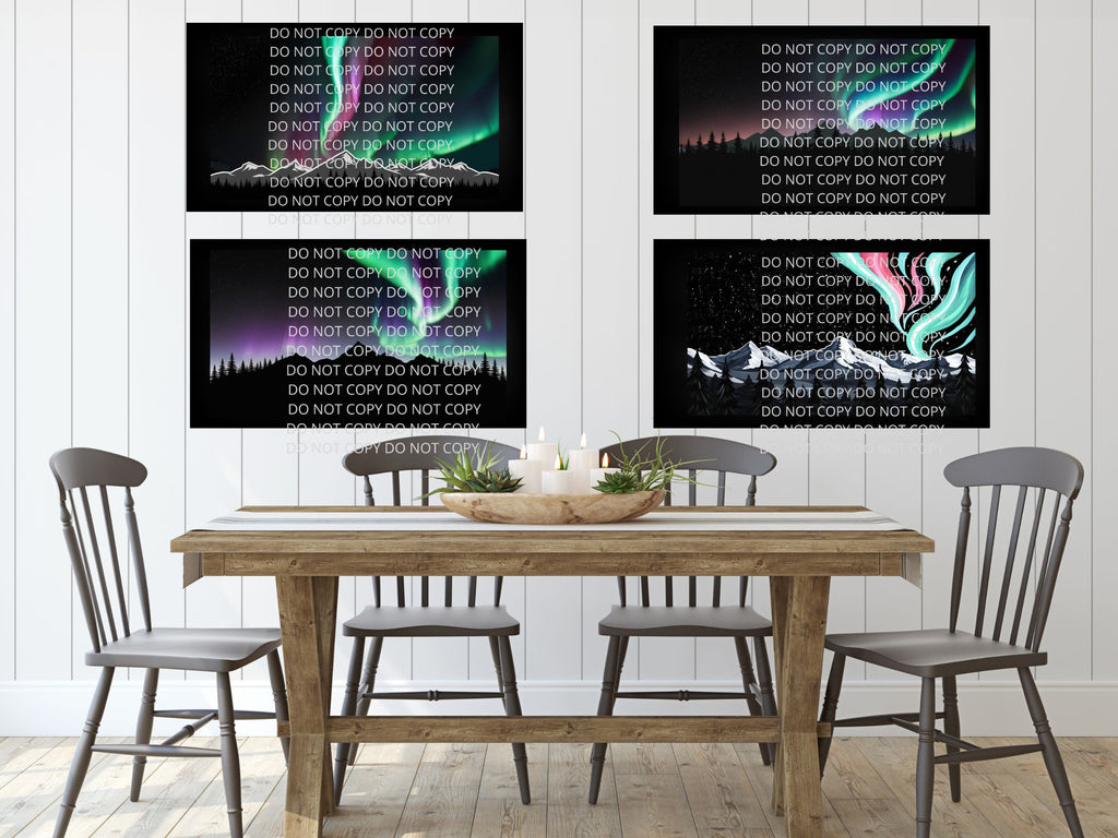 Northern Lights Digital Art in PDF SVG PNG File Formats