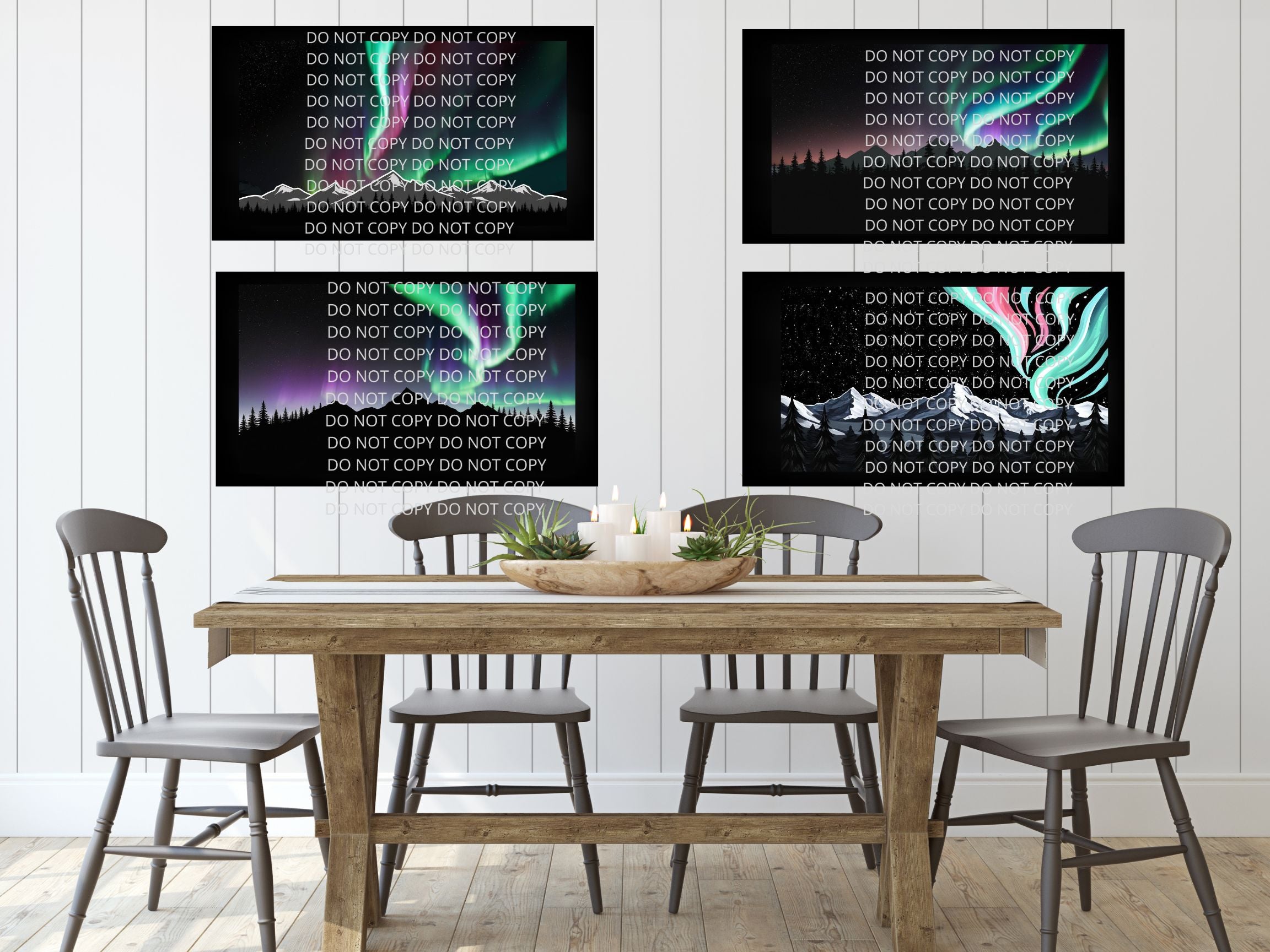 Northern Lights Digital Art in PDF SVG PNG File Formats