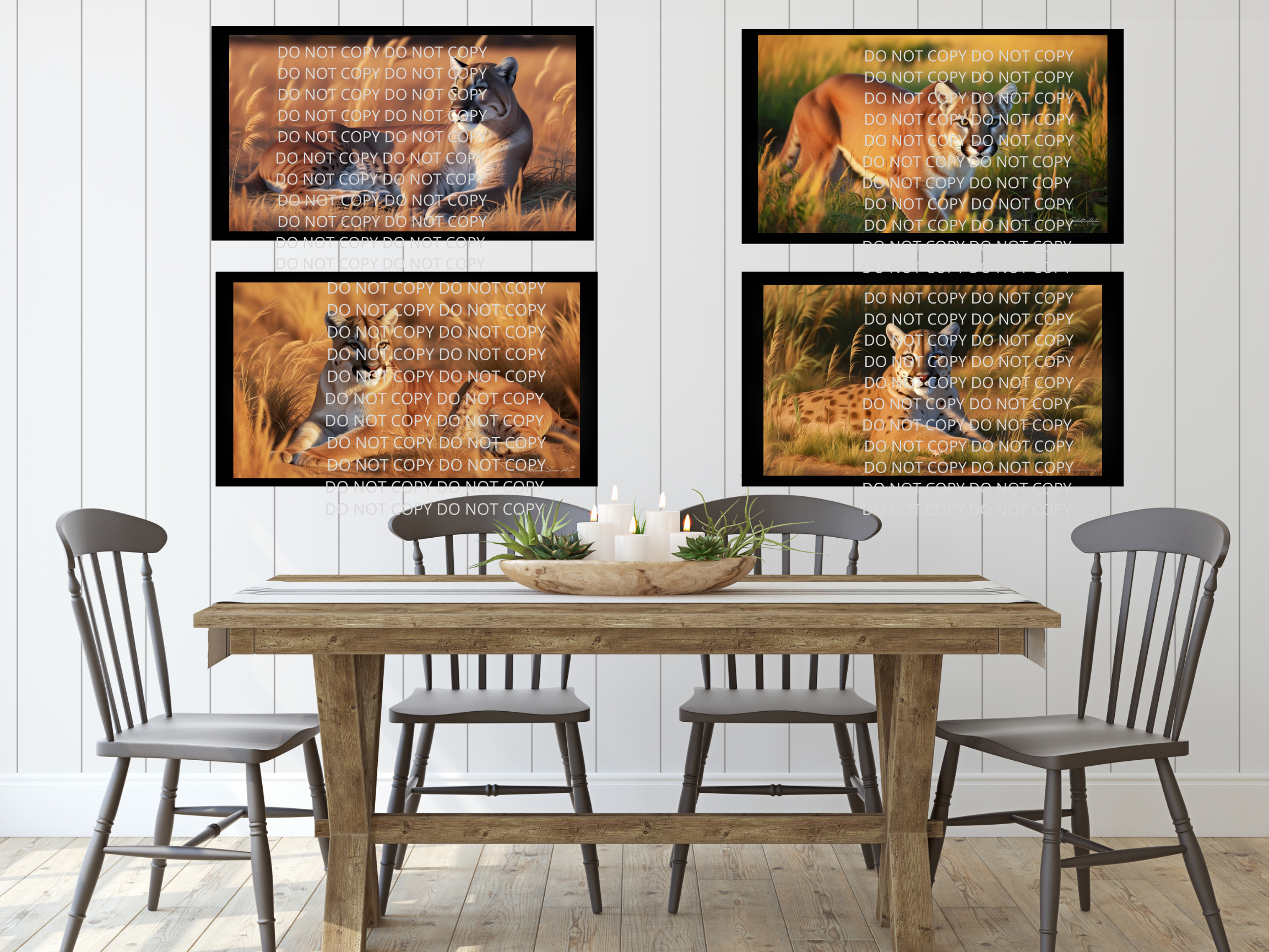 Mountain Lion With Scenery Digital Art in PDF SVG PNG File Formats