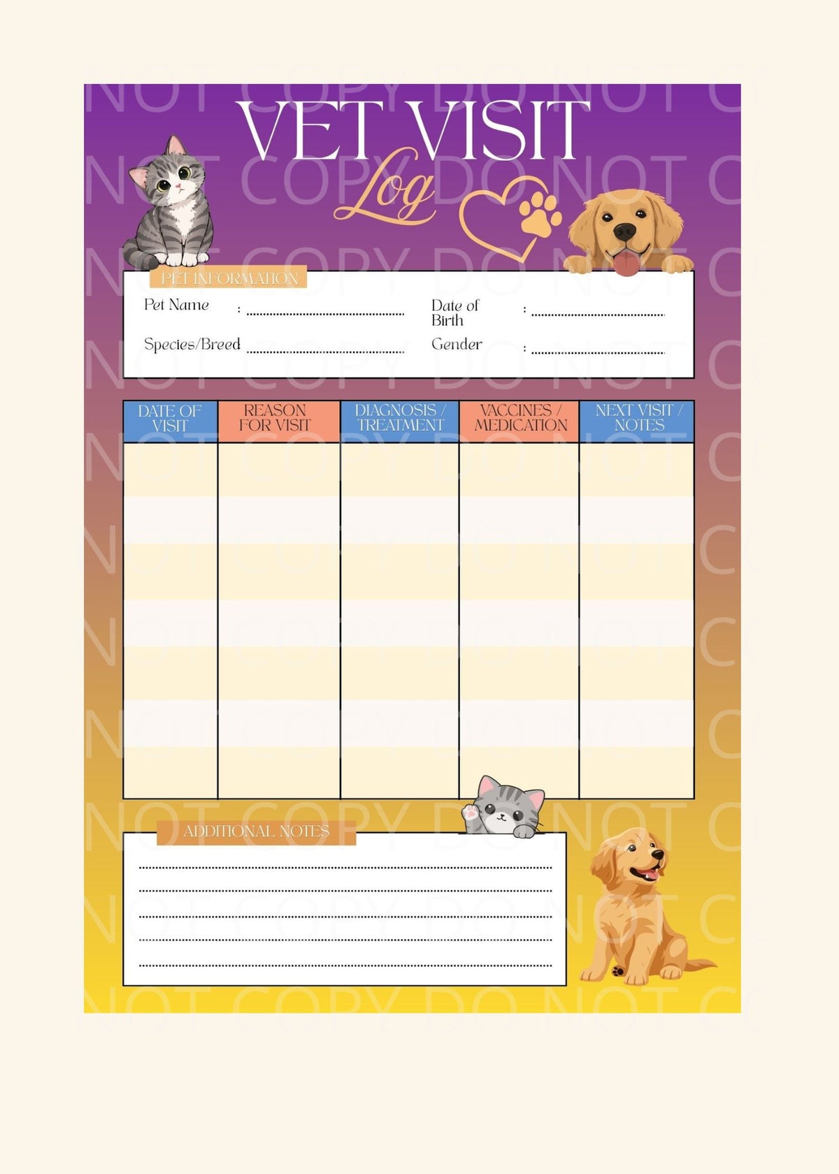 Playful Pet Planner ~ PNG JPG PDF SVG PPTX File Types