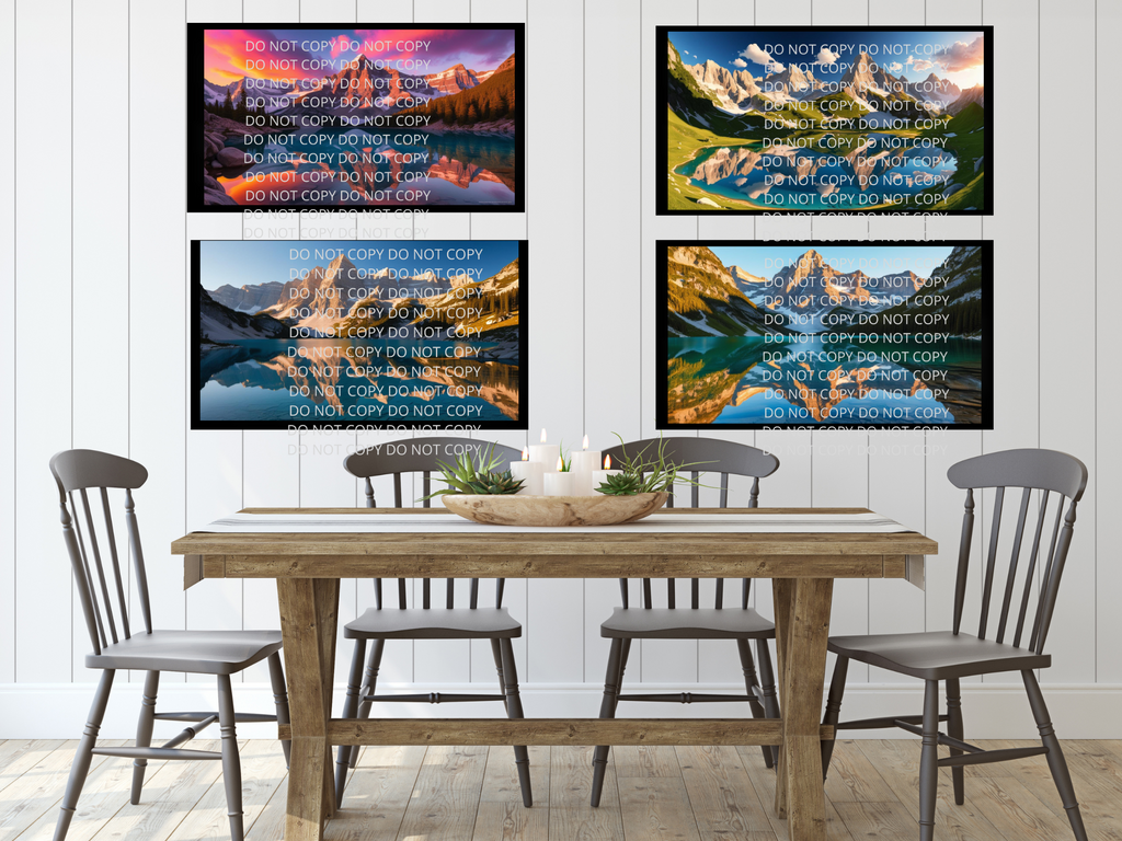 Mountain and Lake View Digital Art in SVG PNG File Formats