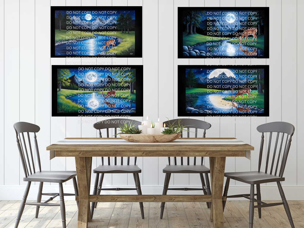 Deer at Night Digital Art in SVG PNG File Formats