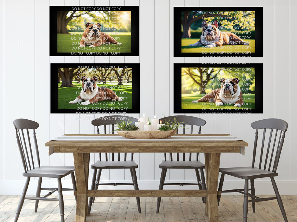 English Bulldog Digital Art in PDF SVG PNG File Formats