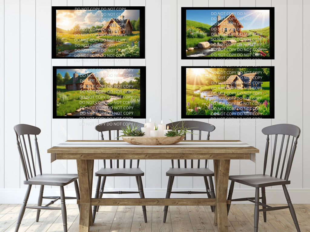 Log Cabin Digital Art in PDF SVG PNG File Formats