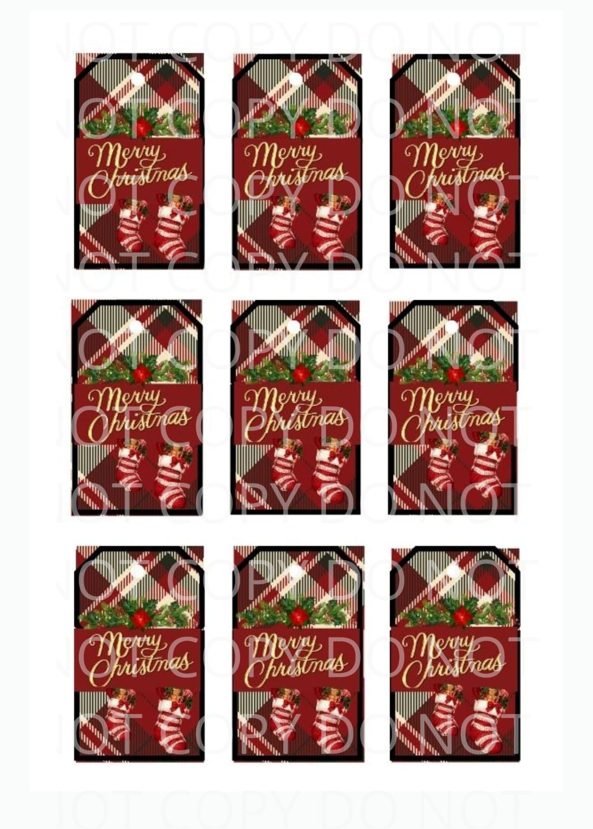 Printable Christmas Gift Tags Bundle – 12 Sheets of Assorted Buffalo Plaid, Farmhouse & Classic Holiday Gift Labels (PNG, JPG, PDF, SVG, PPTX)