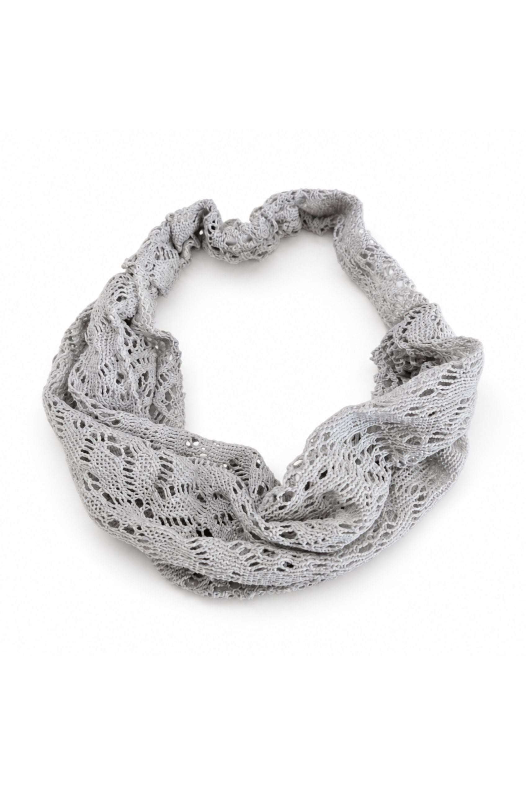 Women's Gray Wide Lace Headband – Bandana Style Hair Wrap