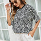 Printed Round Neck Half Sleeve Top