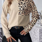 Leopard Waffle Knit Long Sleeve T-Shirt