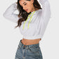 Perfee Drawstring Letter Long Sleeve Hoodie