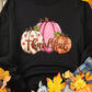 Pumpkin Graphic Round Neck Dropped Shoulder Sweatshirt