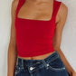 Square Neck Wide Strap Tank