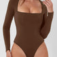 Square Neck Long Sleeve Bodysuit