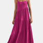 Full Size Ruched Tiered Spaghetti Strap Dress