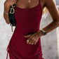 Drawstring Scoop Neck Spaghetti Strap Knit Mini Dress