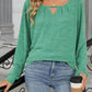 Full Size Cutout Round Neck Long Sleeve T-Shirt