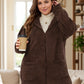 Plus Size Zip Up Long Sleeve Hooded Outerwear