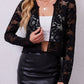 Lace Open Front Long Sleeve Jacket