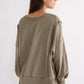Exposed Seam High-Low Long Sleeve Sweatshirt