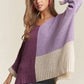 ADORA Side Slit Color Block Long Sleeve Sweater