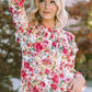 Floral Round Neck Smocked Blouse
