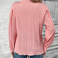 Button Down Mock Neck Long Sleeve Shirt