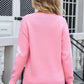 Flower V-Neck Long Sleeve Sweater