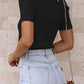 Mandy Ribbed Round Neck Short Sleeve Knit Top