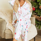 Christmas Printed Collared Neck Top and Pants Lounge Set