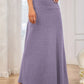 Solid Elastic Waist Maxi Skirt