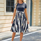 Printed Tie Waist Short Sleeve Dress