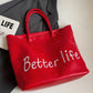 BETTER LIFE PU Leather Tote Bag