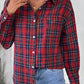 Perfee Plaid Button Up Long Sleeve Shirt